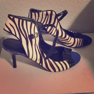 Zebra stripes heels, barely worn.